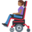 woman in motorized wheelchair, medium-dark skin tone